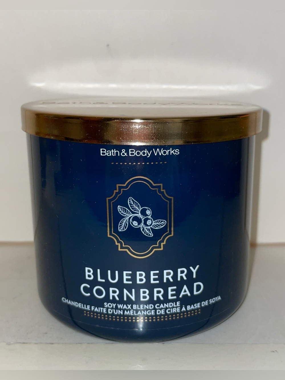 Bath & Body Works Blueberry Cornbread Scented Candle 3 Wick New READ
